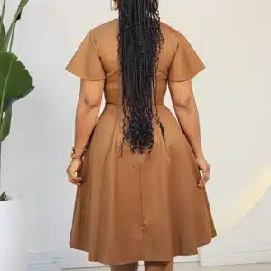 BAT SLEEVE FLARE BELTED DRESS 6397 - Image 10