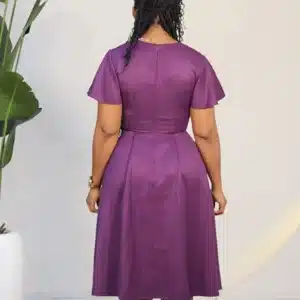 BAT SLEEVE FLARE BELTED DRESS 6397 - Image 8