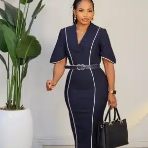 BAT SLEEVE TRIM MIDI DRESS L791