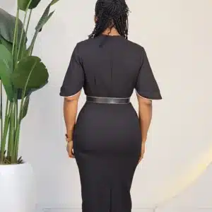 BAT SLEEVE TRIM MIDI DRESS L791 - Image 6