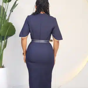 BAT SLEEVE TRIM MIDI DRESS L791 - Image 5