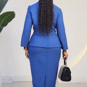 BOLD COLLAR PEPLUM MIDI DRESS 2970 - Image 3