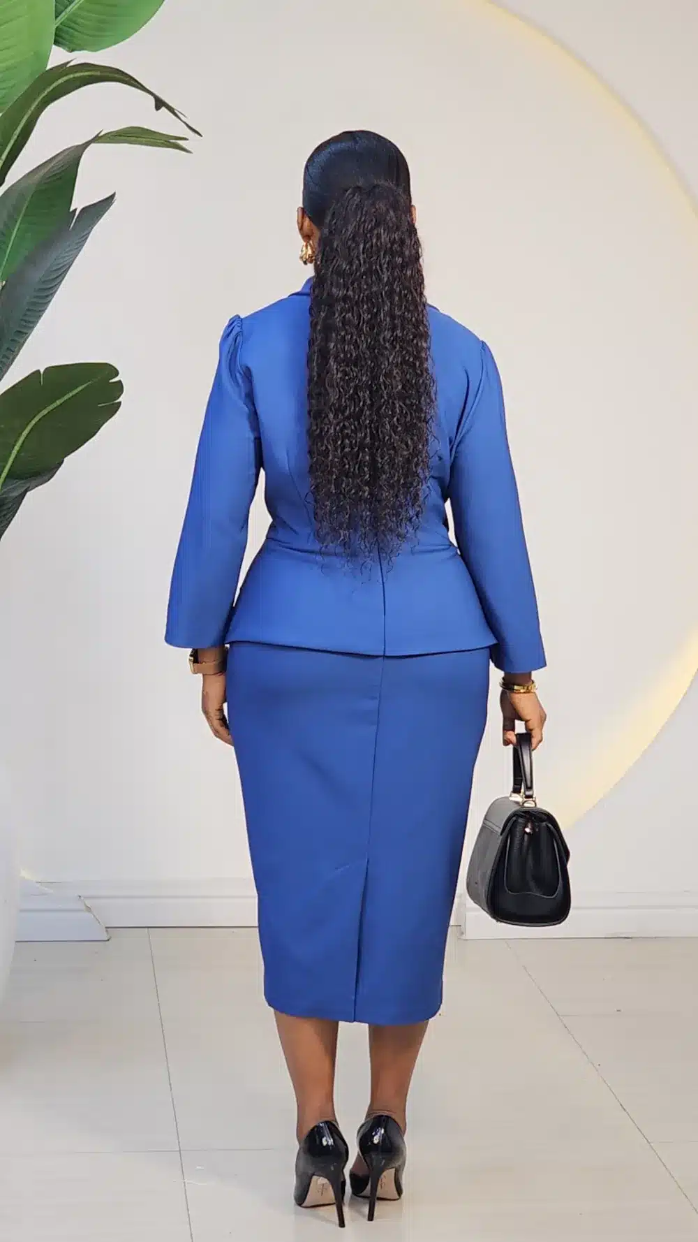 BOLD COLLAR PEPLUM MIDI DRESS 2970 - Image 3