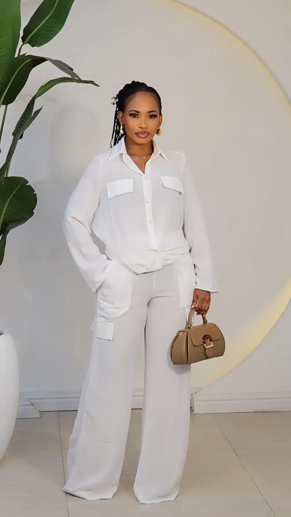 BREASTED FALSE POCKET SHIRT & PANT SET 1901A