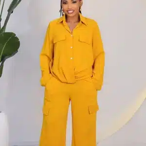 BREASTED FALSE POCKET SHIRT & PANT SET 1901A - Image 4