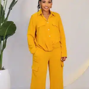 BREASTED FALSE POCKET SHIRT & PANT SET 1901A - Image 2