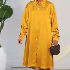 COWL BACK LACE INSERTED SHIRT DRESS 2101 - Image 3