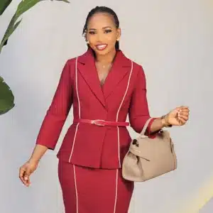 DOUBLE THIGH SLIT TRIM PEPLUM MIDI DRESS K774 - Image 3