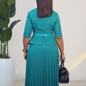 OVERLAP PEPLUM PLEAT DRESS 6391 - Image 2