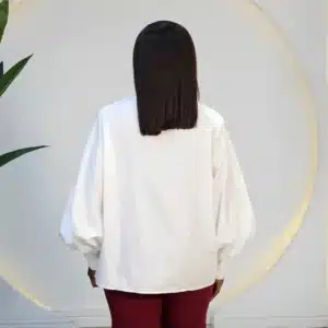 PLEAT CHEST BUBBLE SLEEVE SHIRT 9818 - Image 7