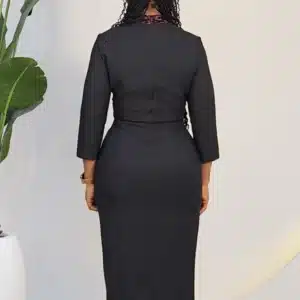 SCARF KNOT THIGH SLIT MIDI DRESS L794 - Image 3