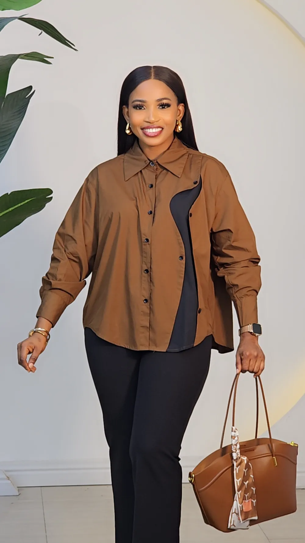 SIDE 2-TONE BUTTON SHIRT 1198