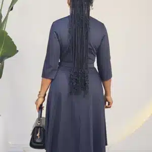 SIDE PLEAT & CHEST FLARE DRESS 6379 - Image 9