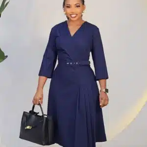 SIDE PLEAT & CHEST FLARE DRESS 6379 - Image 4