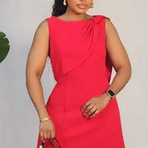 SLEEVELESS SHOULDER DRAPE DRESS 25399 - Image 2