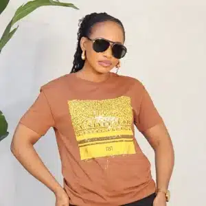 STUDDED ANIMAL PRINT FRONT INSCRIBE TSHIRT 0901 - Image 4