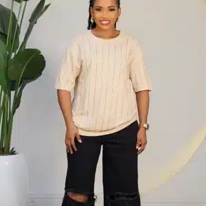 STUDDED FRONT STRIPE TSHIRT 0901