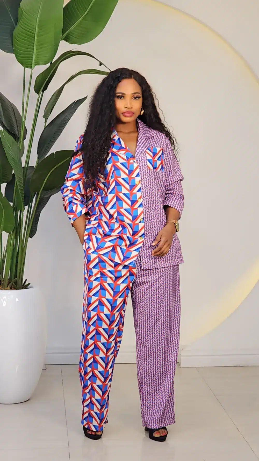 2-TONE PRINT PATTERN 2IN1 PANT