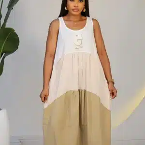 3 TONE SLEEVELESS ROMPER DRESS 0302