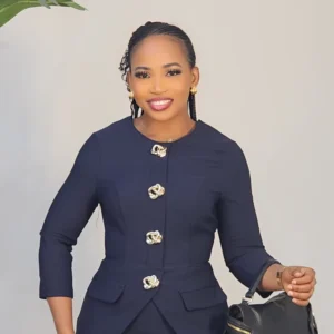 BOLD CHEST BUTTON PEPLUM DRESS L777 - Image 5