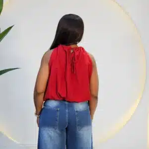 BUBBLE HEM PLEATED NECK TOP 8808 - Image 9