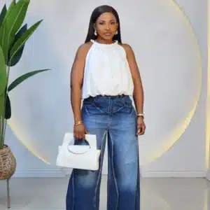 BUBBLE HEM PLEATED NECK TOP 8808 - Image 2