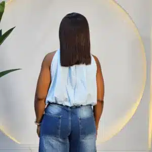 BUBBLE HEM PLEATED NECK TOP 8808 - Image 8