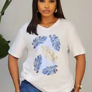 LEAF PRINT TSHIRT 2102 - Image 4