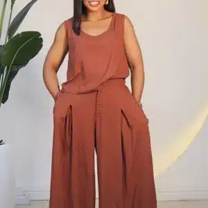 LINEN PALAZZO PANT & SLEEVELESS TOP SET 6009
