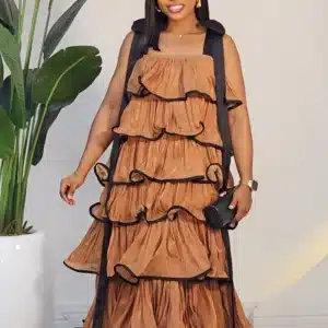 MULTI LAYER KNOT SPAG MAXI DRESS 8002 - Image 2