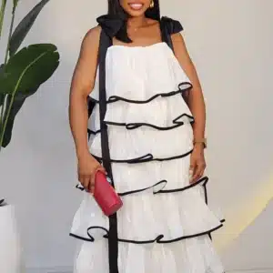 MULTI LAYER KNOT SPAG MAXI DRESS 8002