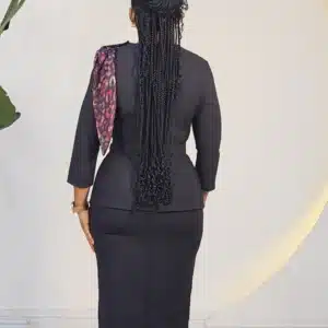 SHOULDER SCARF INSERTED PEPLUM DRESS L796 - Image 3