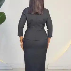 V-NECK PEPLUM MIDI DRESS L803 - Image 7
