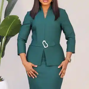 V-NECK PEPLUM MIDI DRESS L803 - Image 5