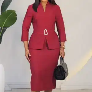 V-NECK PEPLUM MIDI DRESS L803 - Image 3