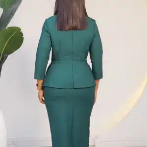 V-NECK PEPLUM MIDI DRESS L803 - Image 8