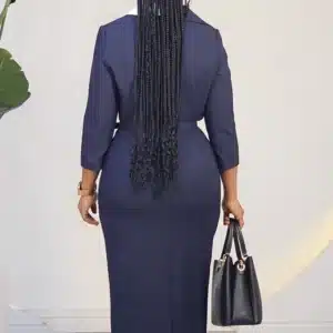 WHITE COLLAR ROSE MIDI DRESS L808 - Image 3