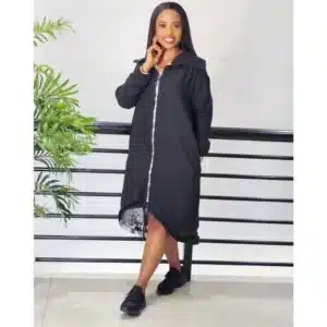 2-TONE FRONT ZIP COLLAR DRESS - Image 3