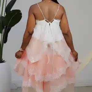 2-TONE LACE INSERTED LAYERS DRESS 860 - Image 5