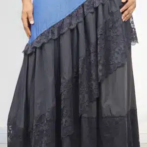 2-TONE LACE INSERTED SLANT DOWN SKIRT 2103A - Image 4