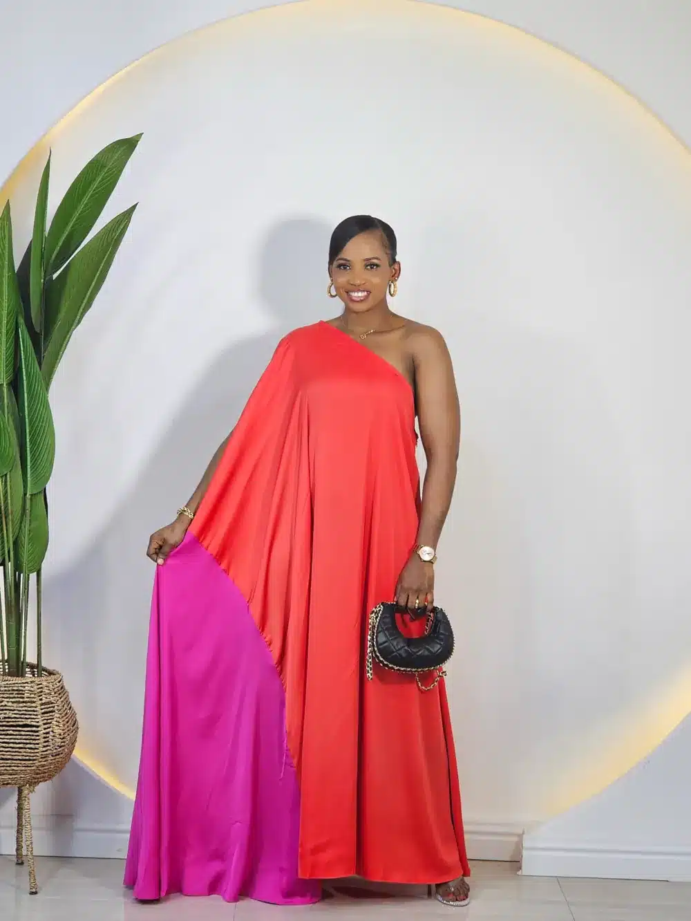 2-TONE MONO SIDE SWING DRESS