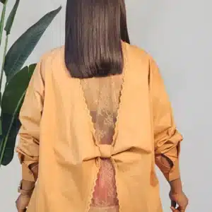 BACK BOW LACE INSERTED SHIRT 1603A - Image 7