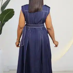 CASEMENT PLEAT DENIM SKATER DRESS 2703A - Image 3