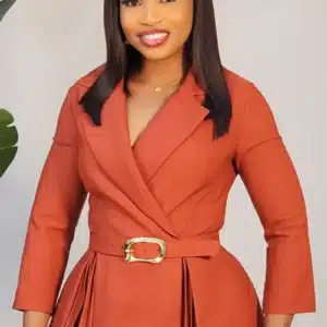 CASEMENT PLEAT PEPLUM COLLAR DRESS L876 - Image 2