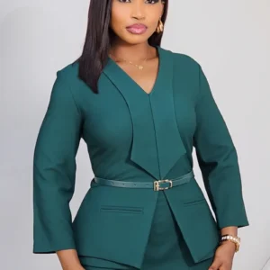 CHEST DETAILED PEPLUM MIDI DRESS L913 - Image 4