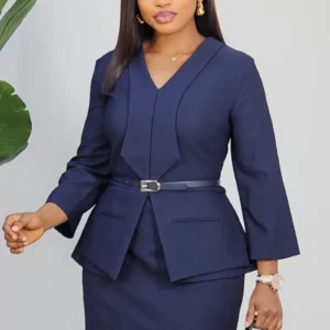 CHEST DETAILED PEPLUM MIDI DRESS L913 - Image 5