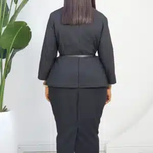 CHEST DETAILED PEPLUM MIDI DRESS L913 - Image 9