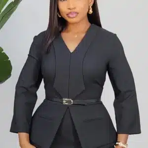 CHEST DETAILED PEPLUM MIDI DRESS L913 - Image 6