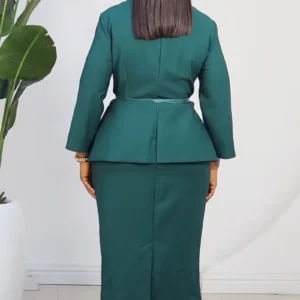 CHEST DETAILED PEPLUM MIDI DRESS L913 - Image 7