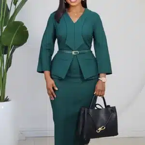 CHEST DETAILED PEPLUM MIDI DRESS L913